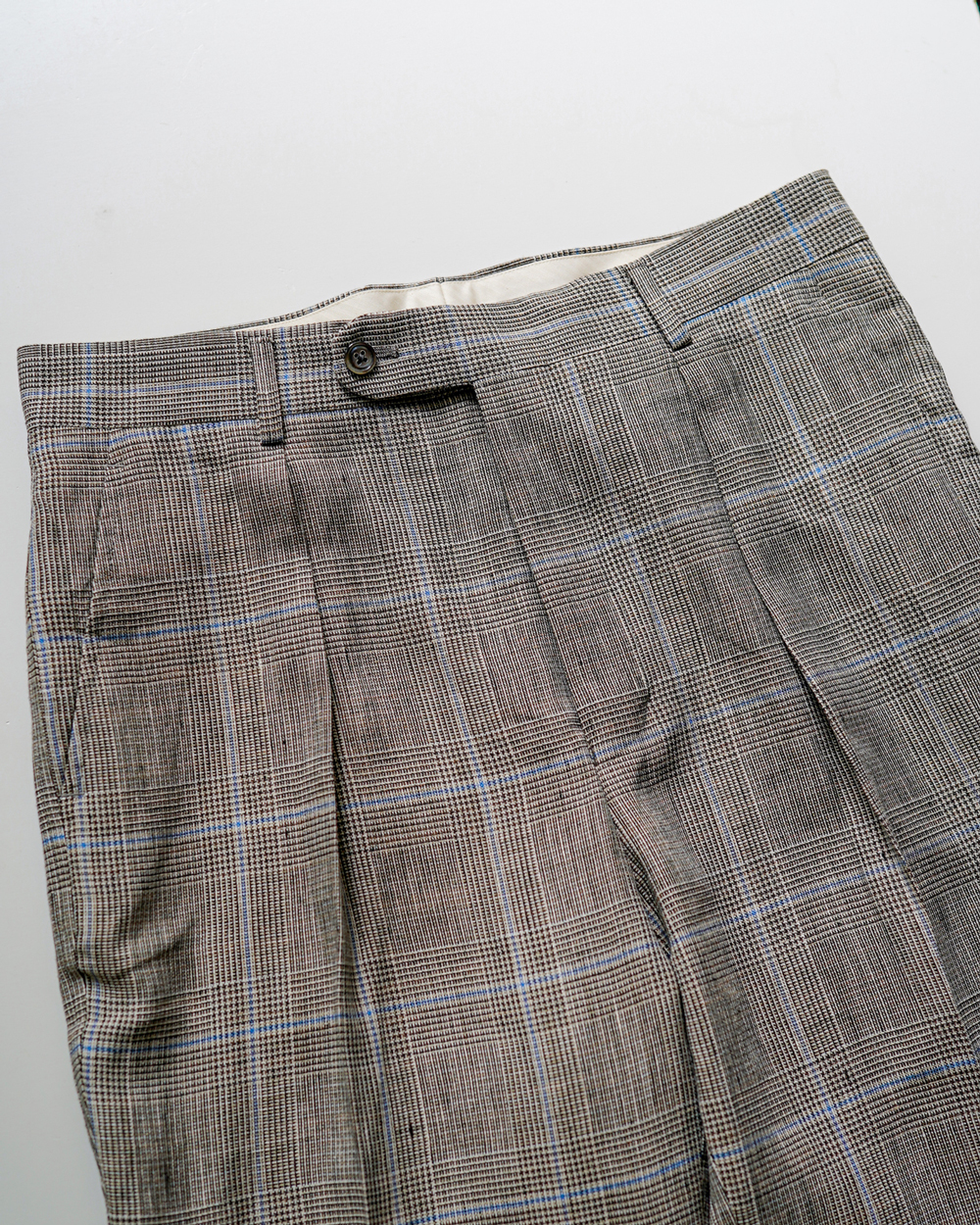 Lanificio Luigi Ricceri GLEN CHECK｜ONE TUCK - Gray｜NEAT