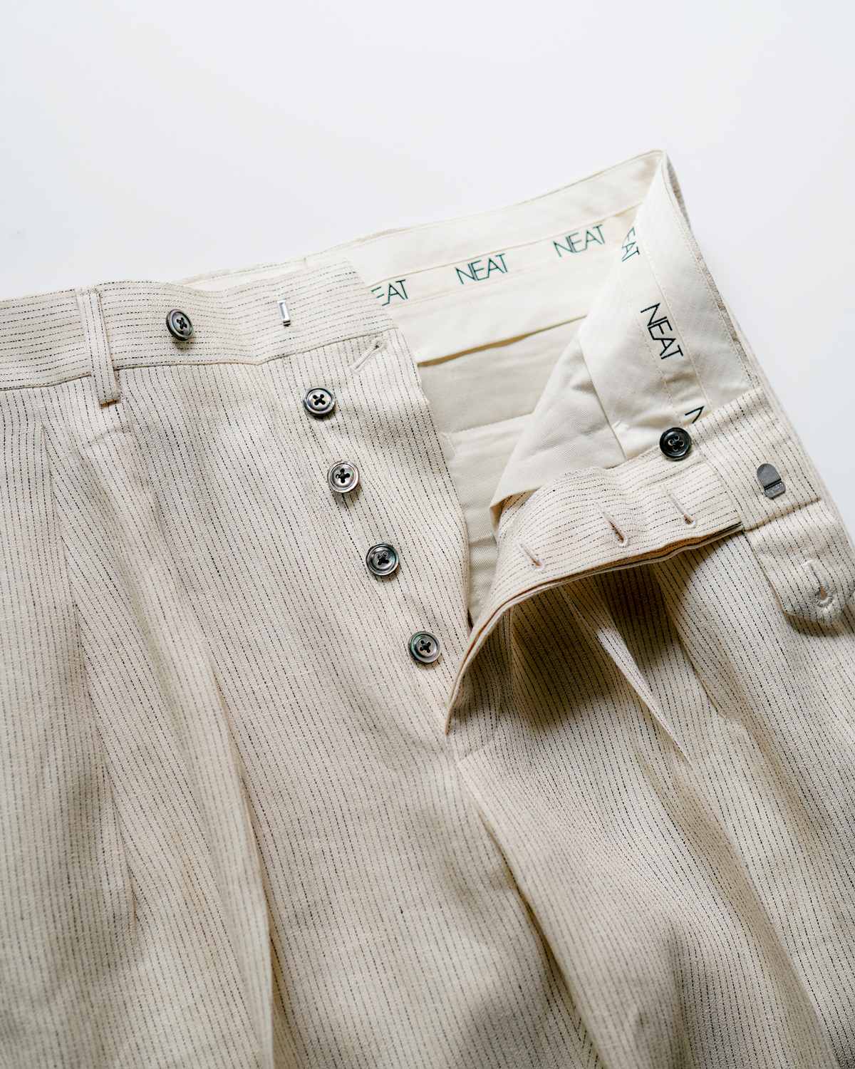 SICILIAN LINEN STRIPE｜WIDE TYPE Ⅰ - Beige｜NEAT