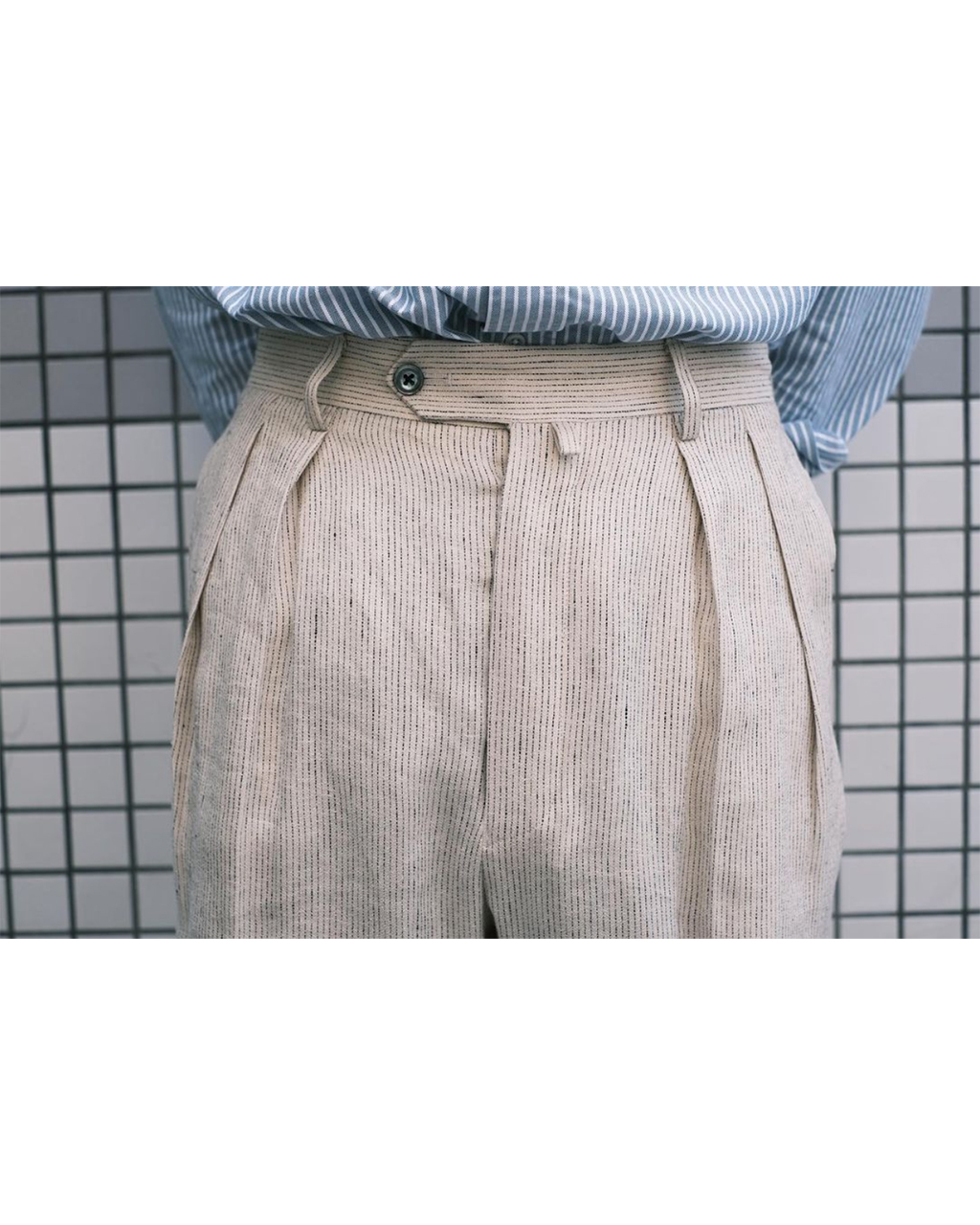 SICILIAN LINEN STRIPE｜WIDE TYPE Ⅰ - Beige｜NEAT