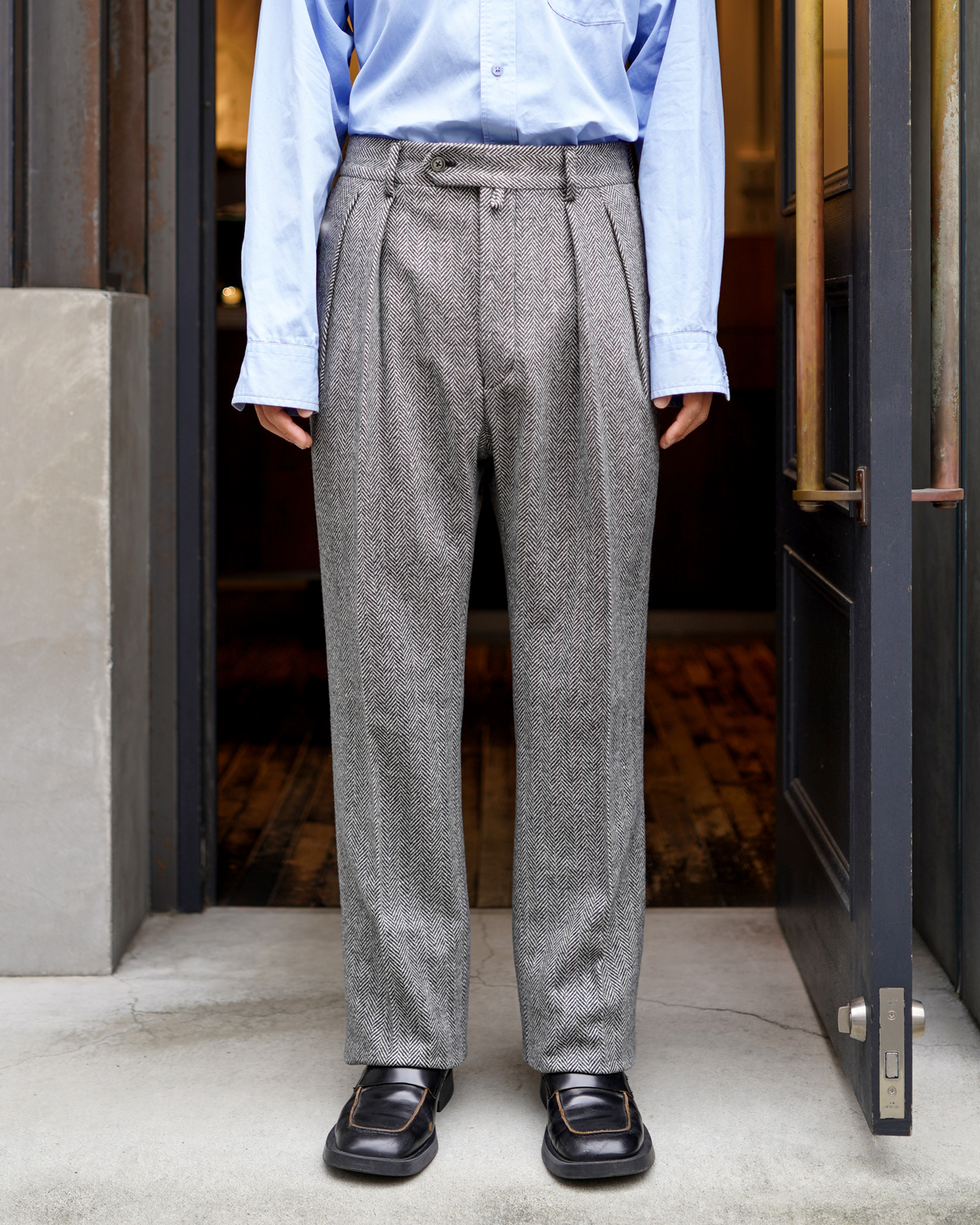 W/N FLANNEL HERRINGBONE｜STANDARD TYPE Ⅰ - Black×White｜NEAT
