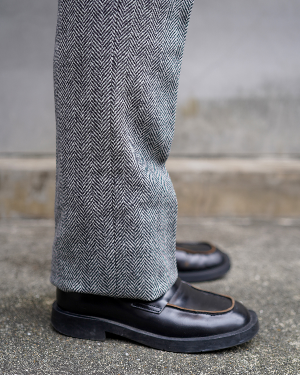 W/N FLANNEL HERRINGBONE｜STANDARD TYPE Ⅰ - Black×White｜NEAT