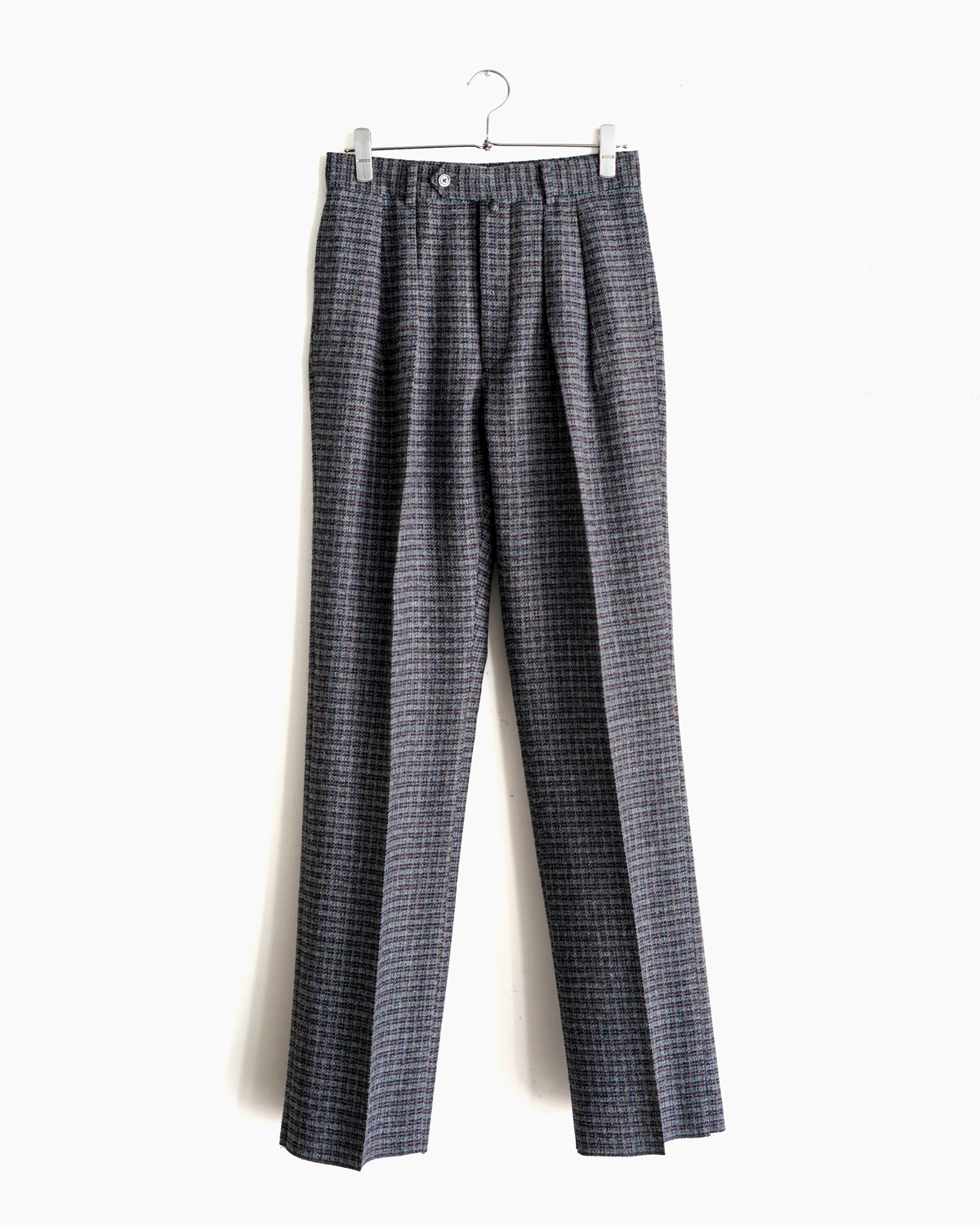 LOVAT TWEED Multi Check｜WIDE TYPE Ⅰ - Gray × Purple｜NEAT