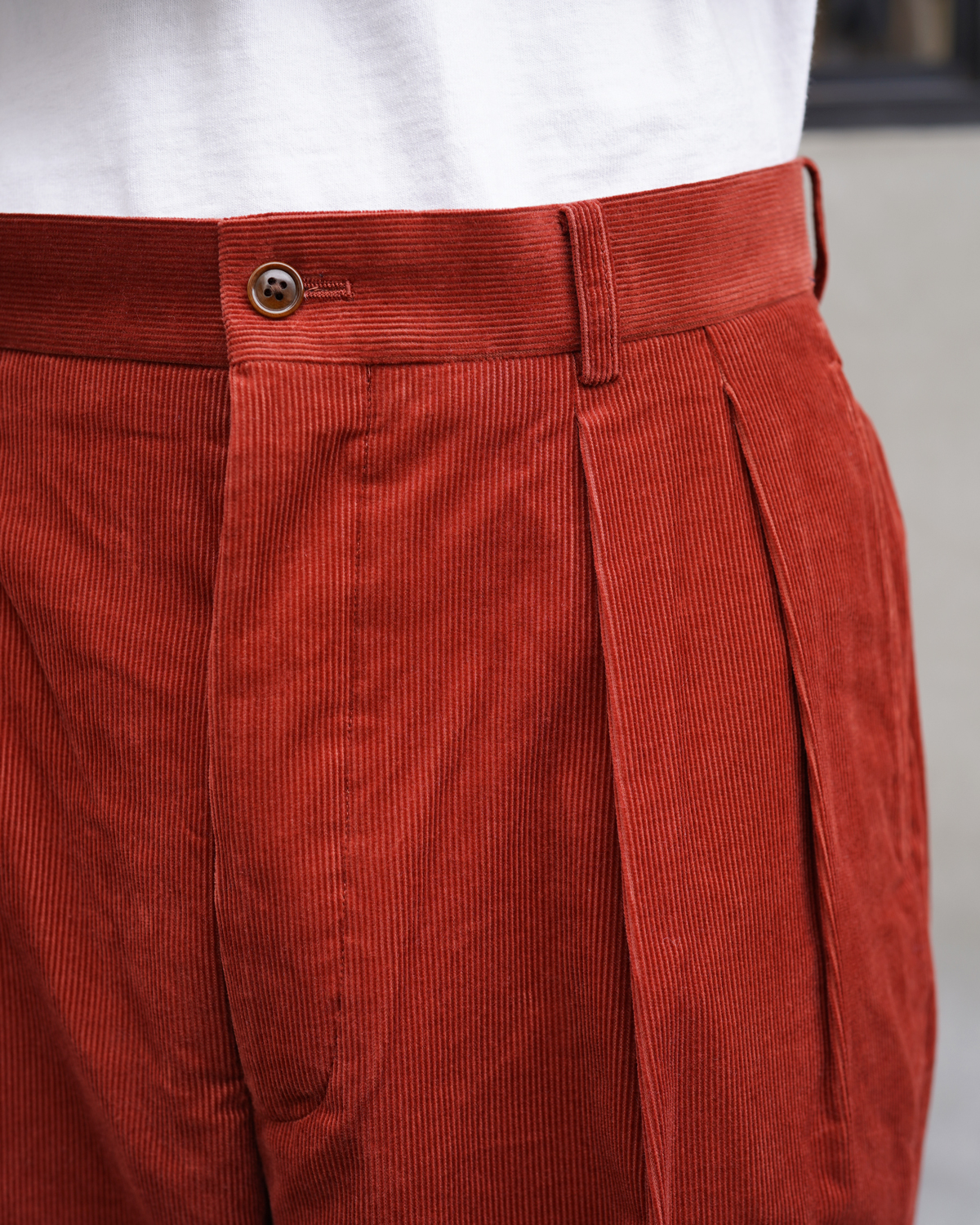 PONTOGLIO CORDUROY｜NEAT Chino - Terracotta｜NEAT