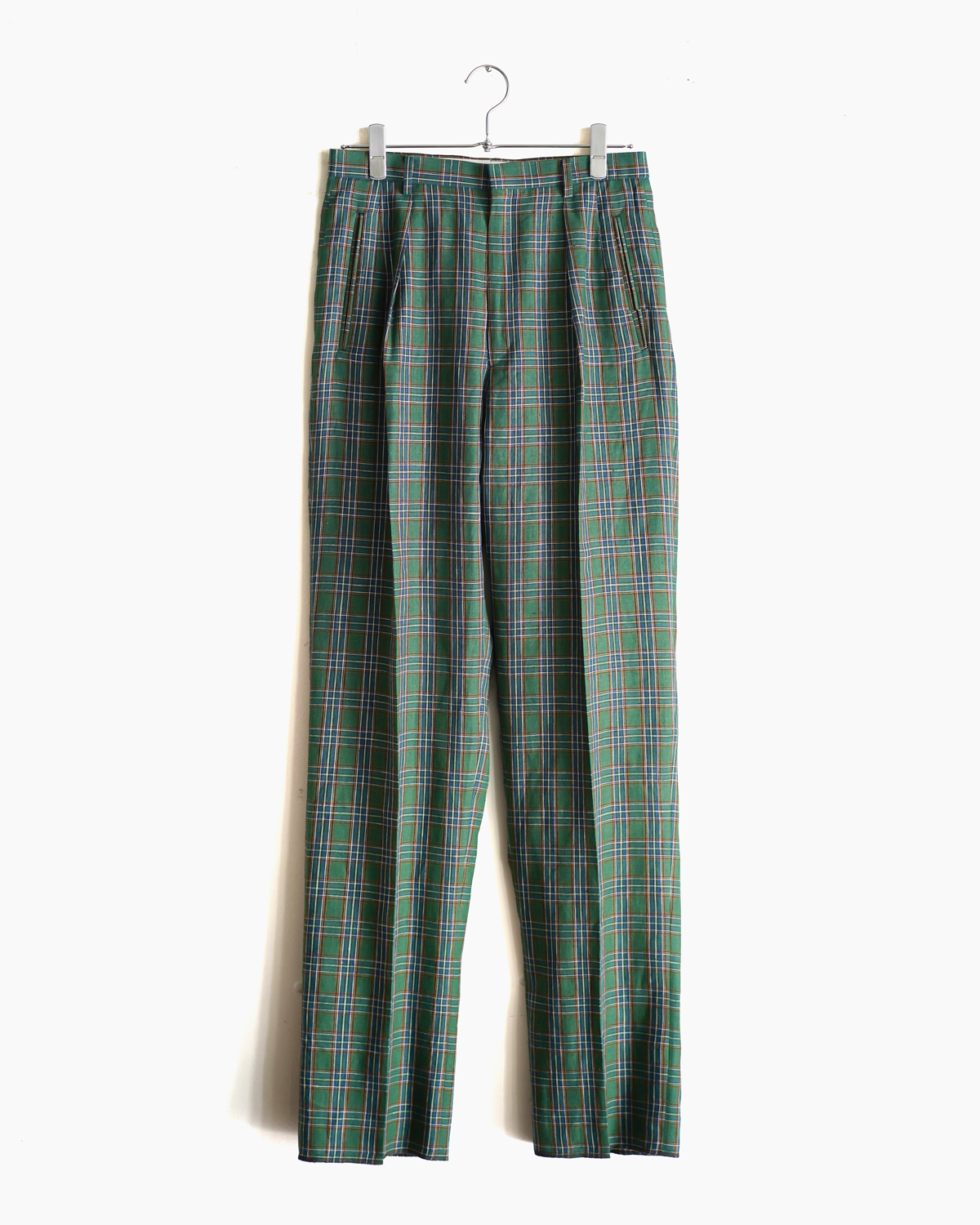 LINEN H CHECK｜SROUSERS - Green｜NEAT