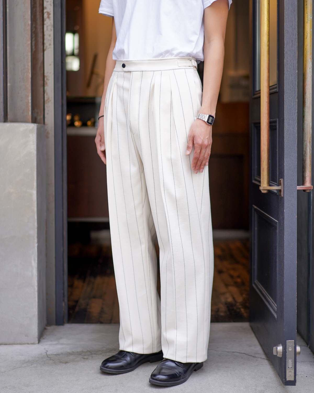 RICCIARINI C/N Stripe｜WIDE TYPE Ⅱ - Ivory × Navy｜NEAT