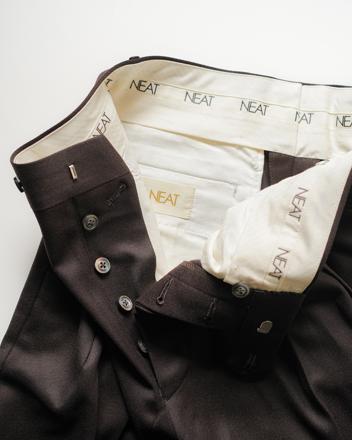 Wool Tricotine｜WIDE - Brown｜NEAT