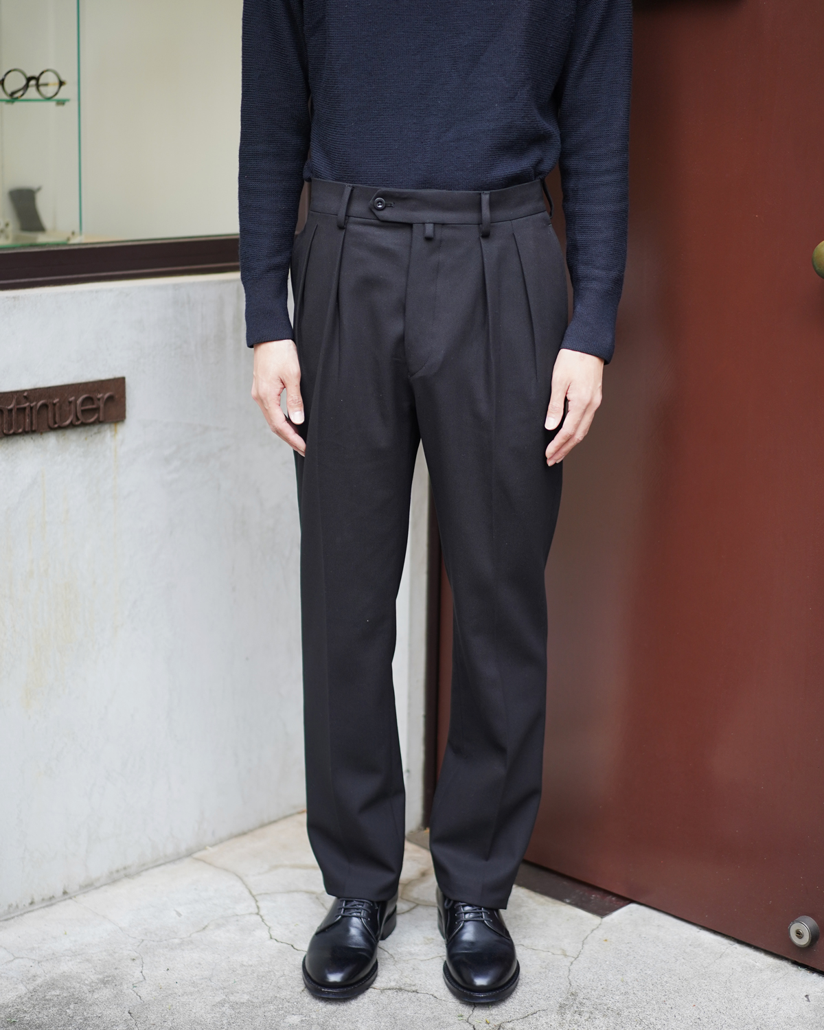 High Twisted Cotton Twill｜Slim Fit - Black｜NEAT