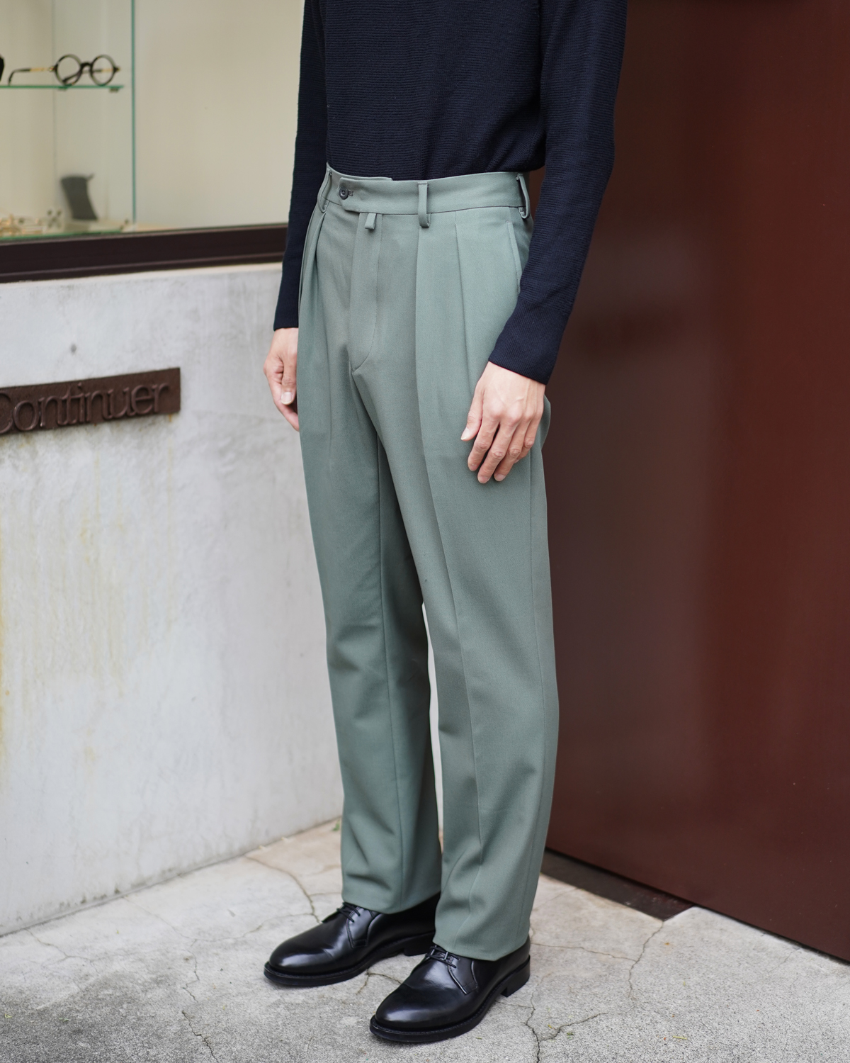 High Twisted Cotton Twill｜Slim Fit - Olive｜NEAT