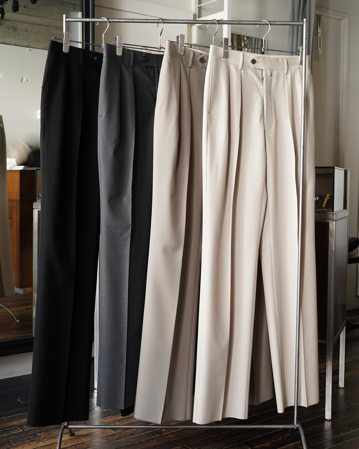 Wool Poplin｜Slim Fit - Gray｜NEAT