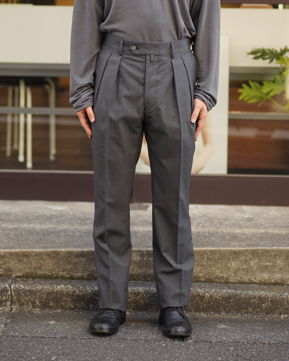 Wool Poplin｜Slim Fit - Gray｜NEAT